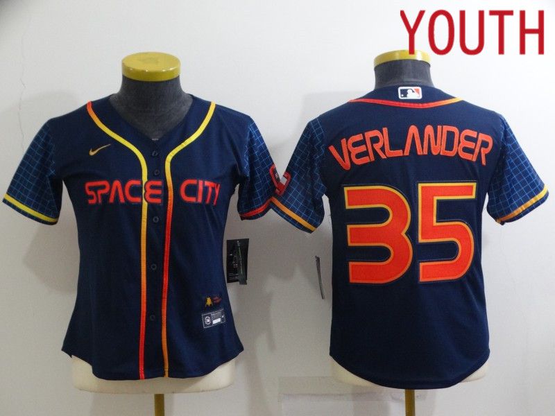 Youth Houston Astros #35 Verlander Blue City Edition Game Nike 2022 MLB Jerseys->youth mlb jersey->Youth Jersey
